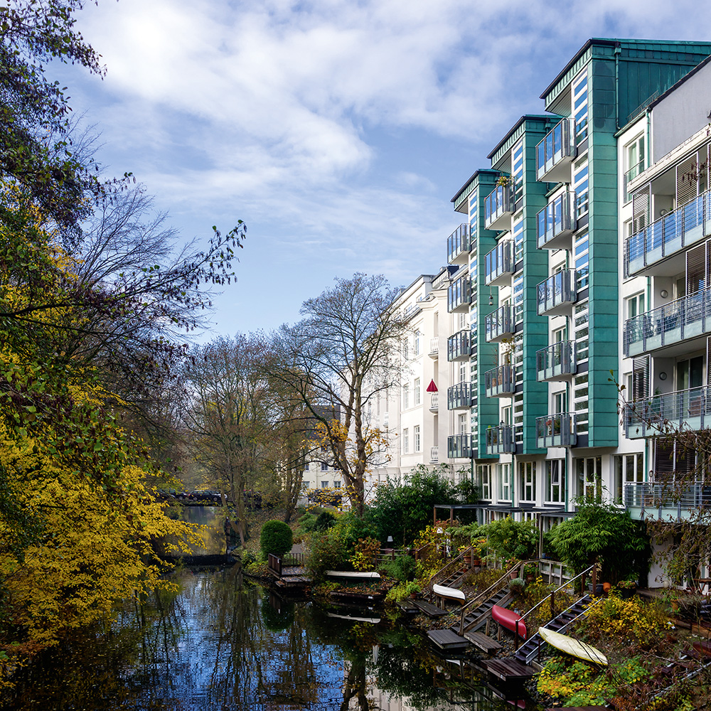 Herbst am Goldbekkanal Hamburg Winterhude